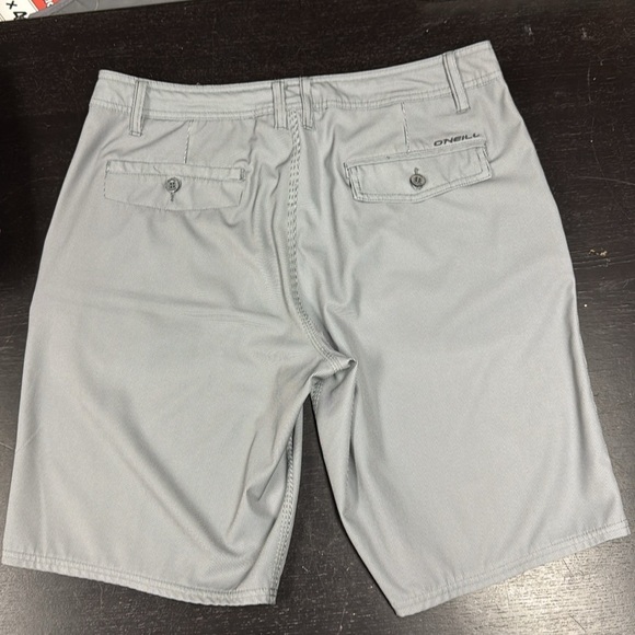 O’Neill hybrid, swim trunk flat front shorts subtle pinstripe gray 34 - Picture 7 of 15